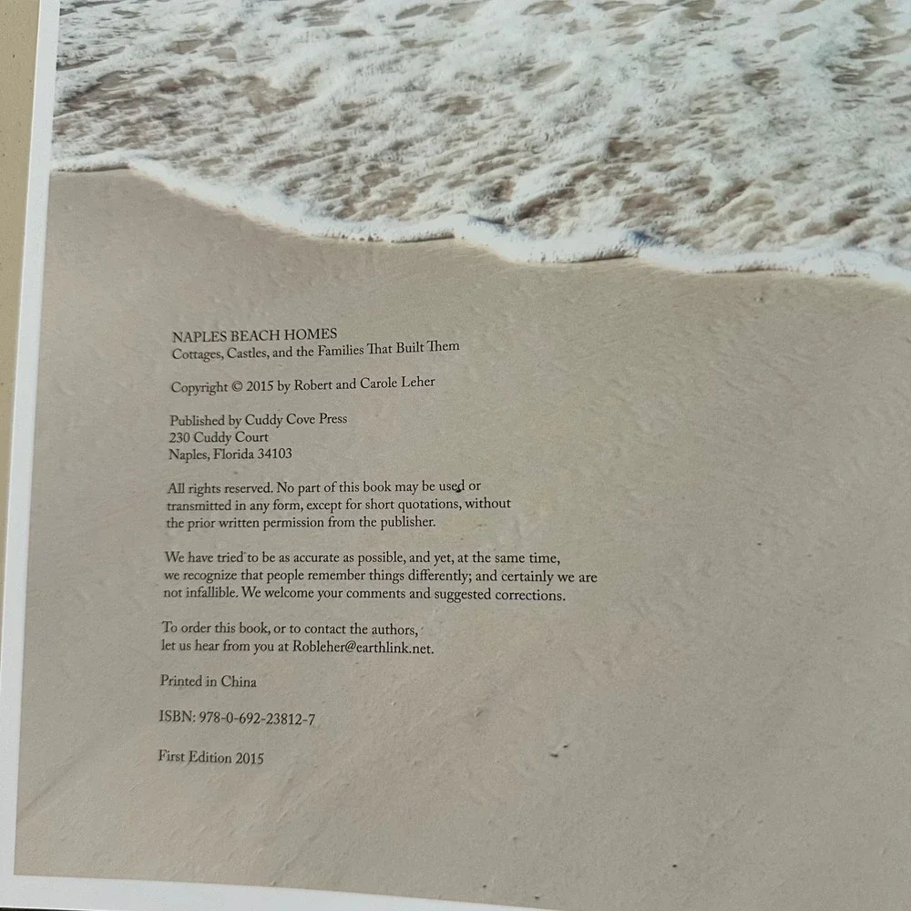 Naples Beach Homes Robert Carole Leher Paul Arsenault Hardcover 2015 1st Edition